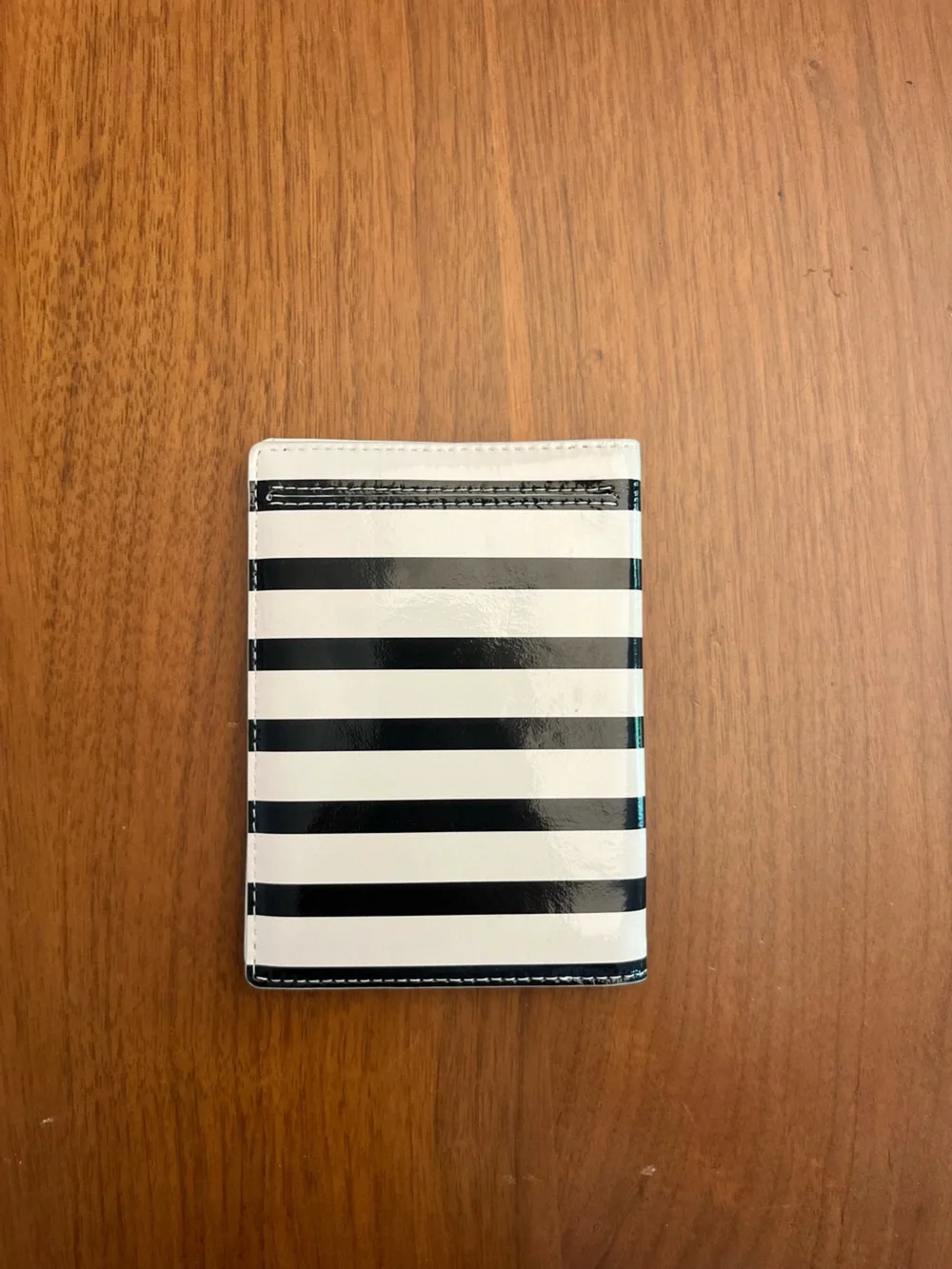 Kate Spade Black and White Striped Passport Wallet NWT